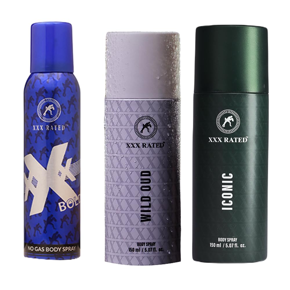 XXX Rated Wild Oud, Iconic & Bold No Gas Body Spray Combo | Exotic, Classic & Bold Fragrance | 150+150+120 Ml-picture-40