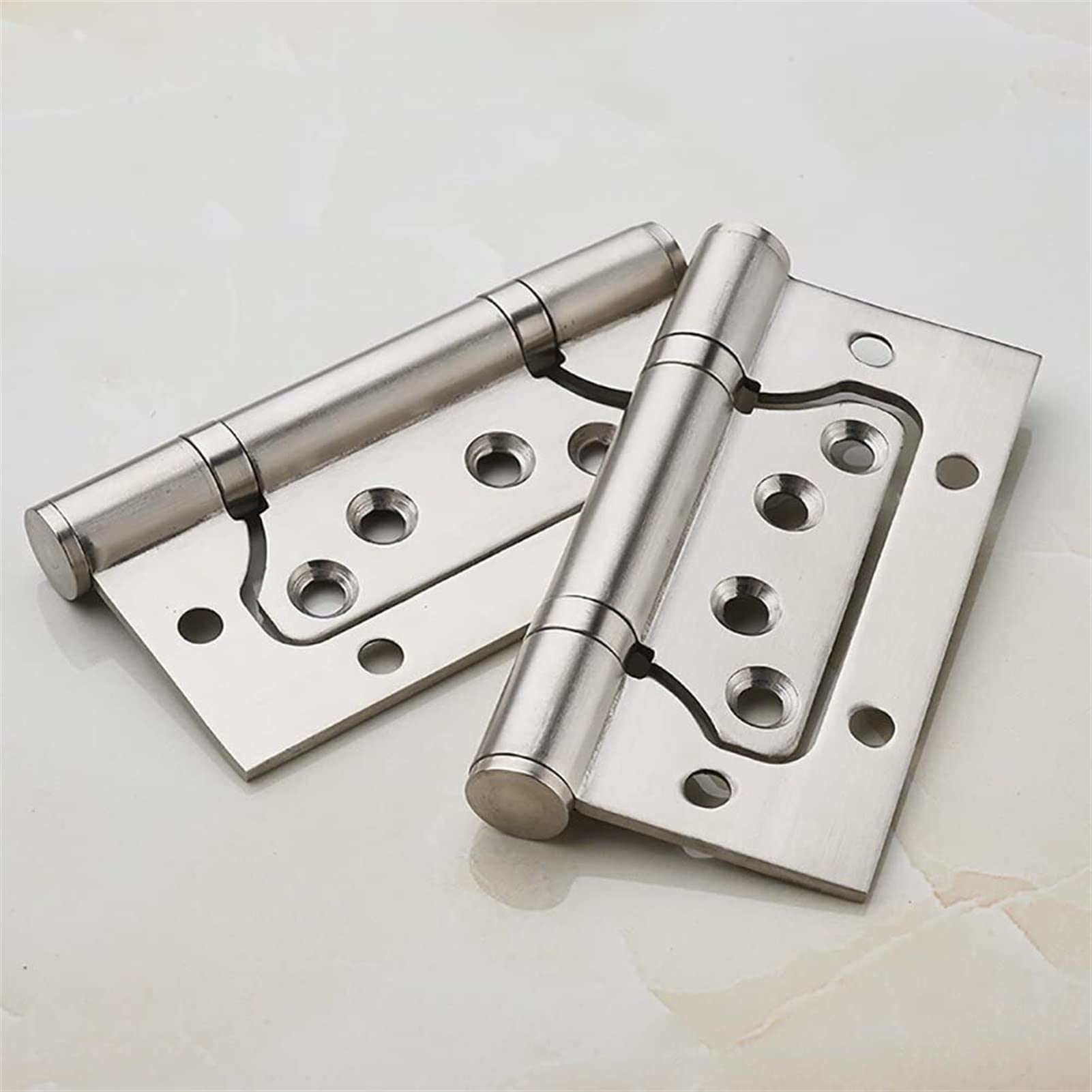 4 "100mm Imagen de Acero Inoxidable de Las bisagras Dormitorio de la Puerta de la Puerta de Madera Ranura Libre Espesada con el rodamiento de Mudo de 4 Pulgadas Bisagra de la Puerta (Color : Silver)