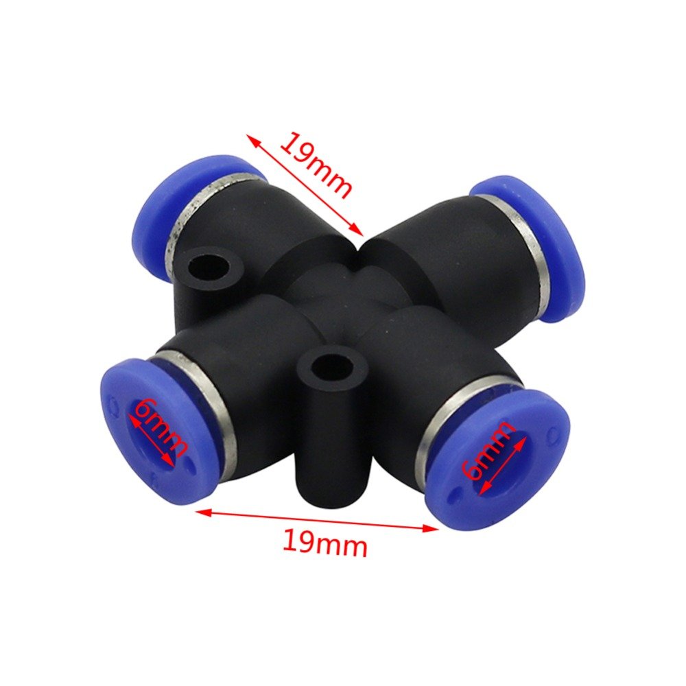 50 szt. 6 mm szybkozłączki krzyżowe Slip Lock plastikowe złącza czołowe akcesoria do zamgławiaczy pneumatyczne złączki rurowe