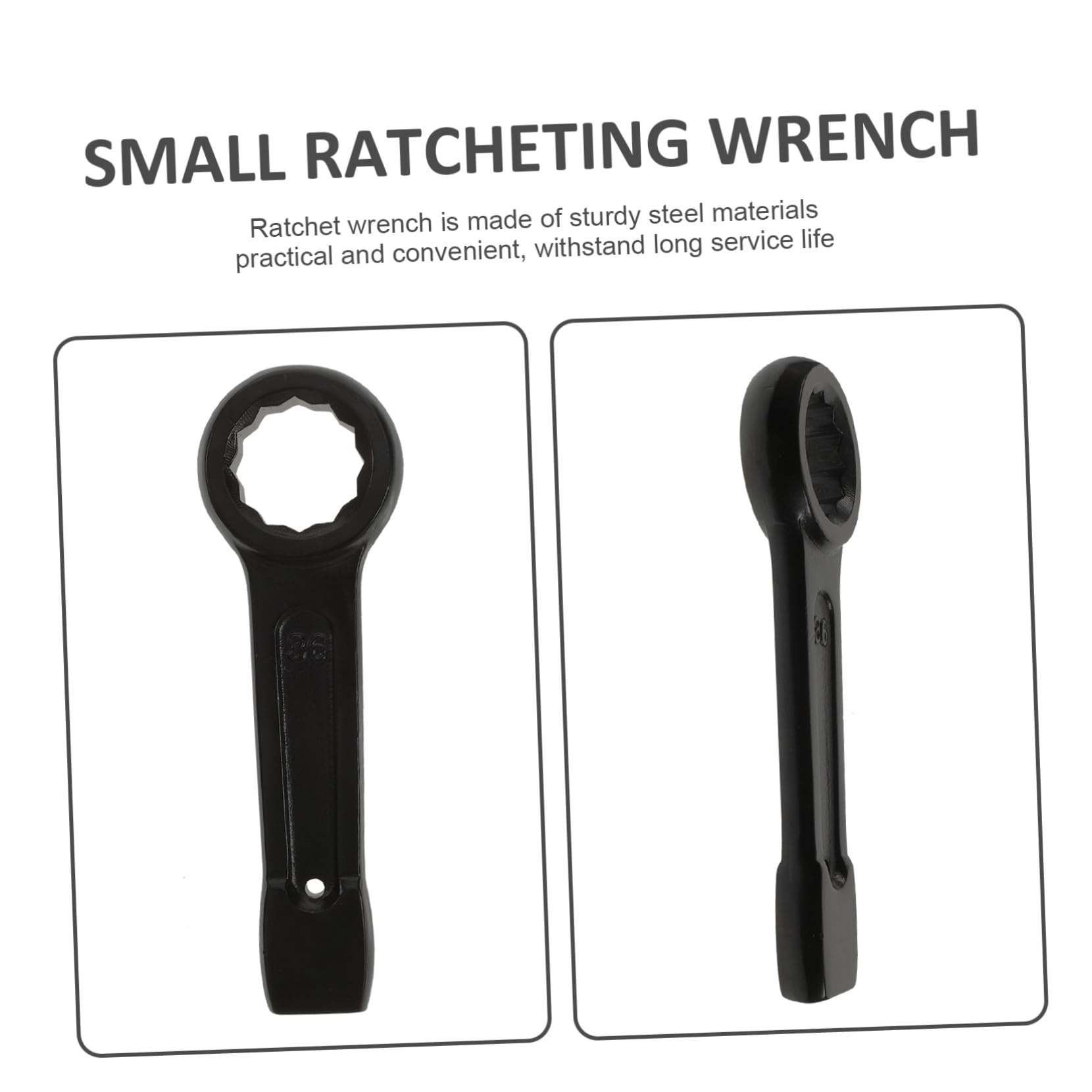 Clé à Cliquet à Œil 36mm en Acier Noir, Robuste pour Entretien Mécanique