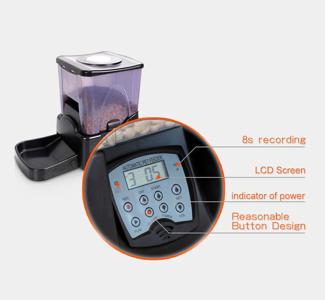 Dispenser Automatico di Alimenti per Animali Domestici di Grandi Dimensioni con Timer 10 L Caratteristiche del Registratore Vocale