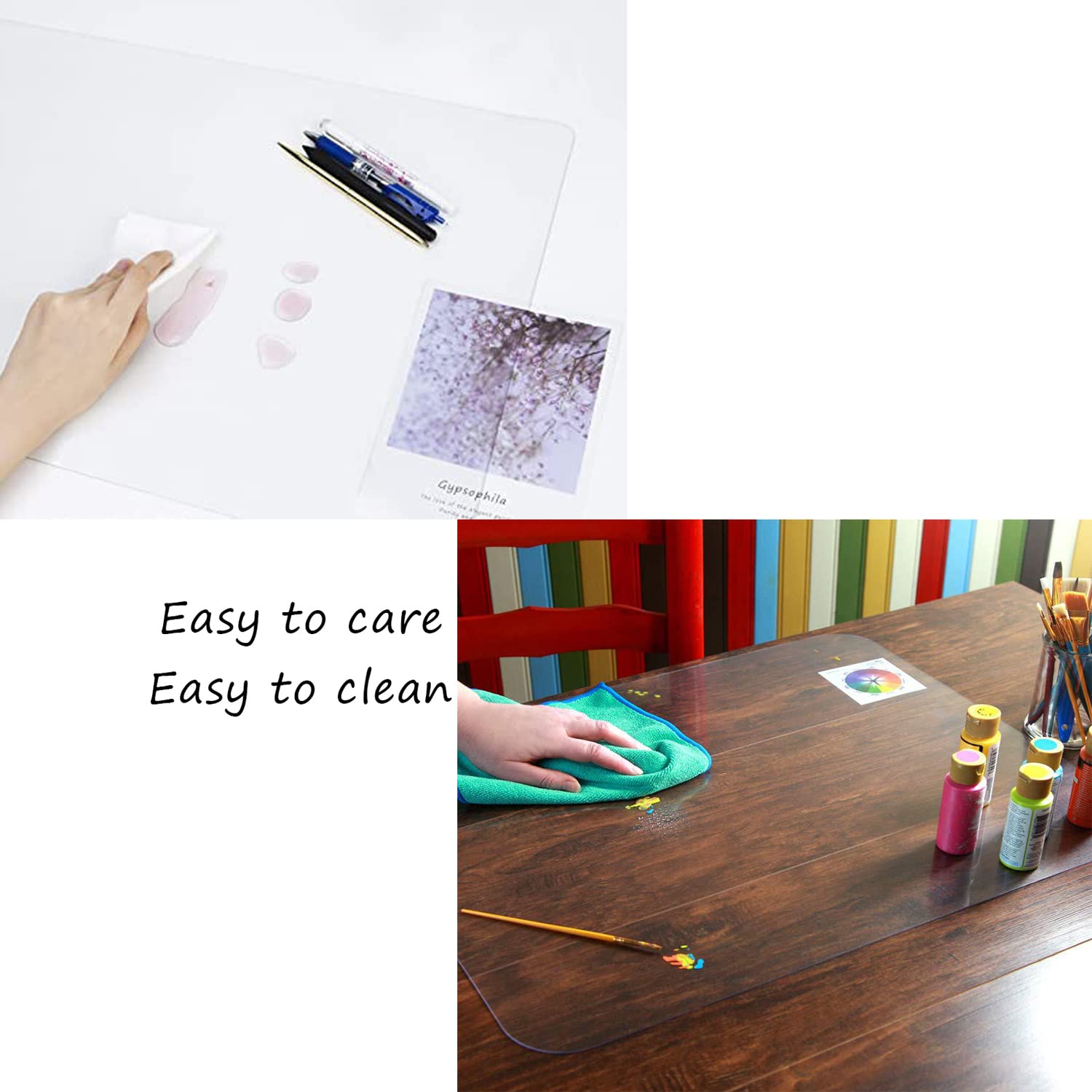 Sous-main de bureau d'étude transparent pour écriture imperméable résistant à la chaleur tapis de bureau 60x120cm cmtapis de table protecteur transparent pour