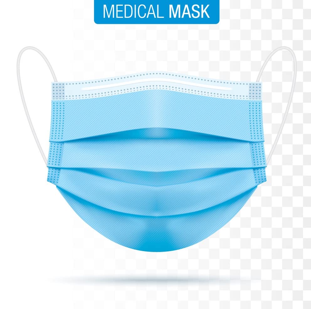 Image of MEELANA Non Woven Fabric 3 Ply Disposable Surgical Mask for Men Women with adjustable nose pin Reusable (Pack of 100) Breathable Masks