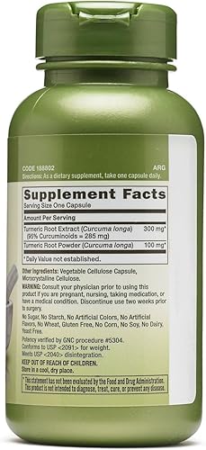 Miniatura 2 de GNC Herbal Plus - Complejo de cúrcuma, 100 cápsulas, potente antioxidante ayurvédico