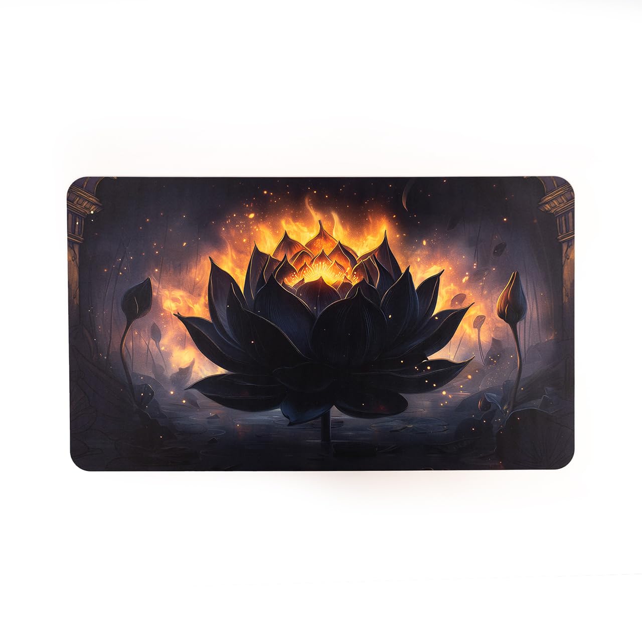 Lotus Rubber Mat with Grid Compatible with "Magic: The Gathering" 61 x 35.5 cm / 24 x 14 inches, No Grid