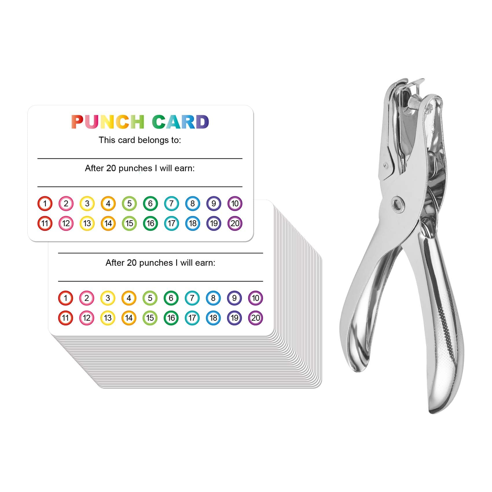 Reward Punch Cards Pack of 120 Reward Incentive Cards Behavior Chart for Classroom School Teachers Student Children Business Loyalty Gift Positive Reinforcement Tool(3.5" x 2")