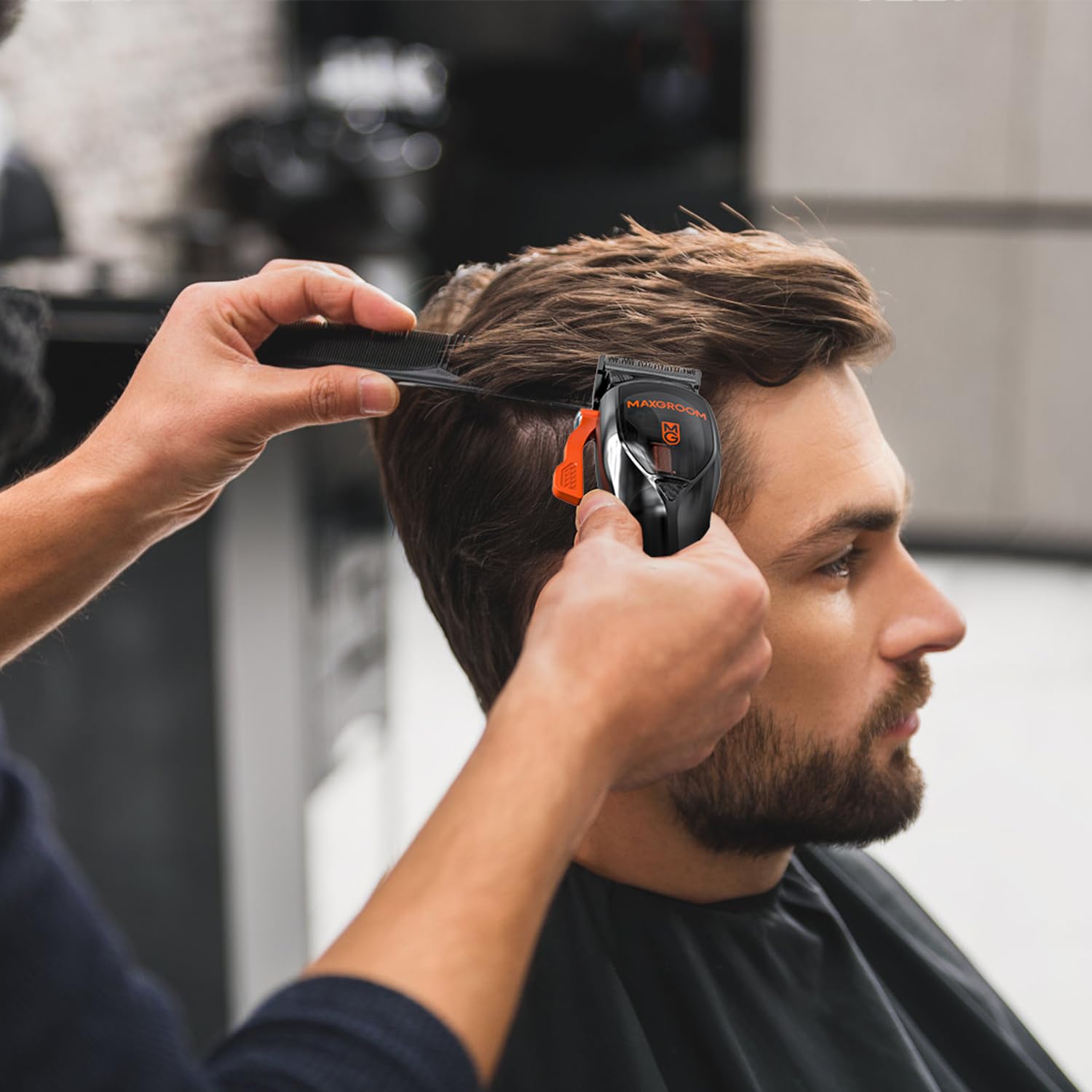 MAXGROOM Professional Hair Clippers for Men, DLC Coated blade & Magnetic Levitation Motor Cordless Head Hair Trimming Kit for Barber with LED Display