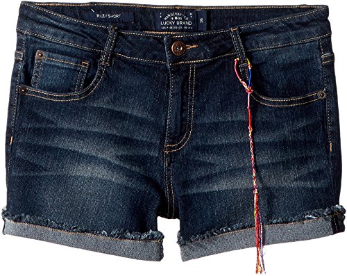 Image of Lucky Brand Girls' Cuffed Jean Shorts, Stretch Denim with 5 Pockets, Mid to High Rise Waist