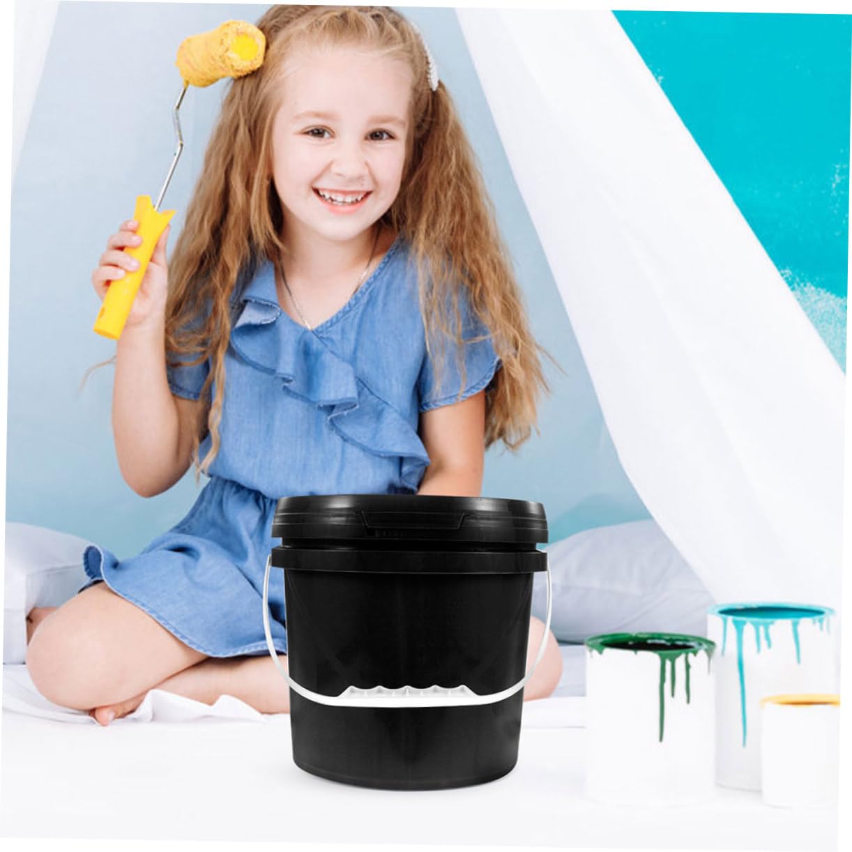 DOITOOL Cubo De Plástico para Pintura Contenedor Sellado Almacenamiento De Pintura Al Óleo con Asa