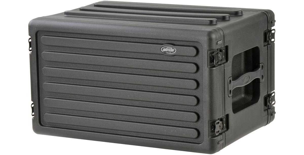 SKB Cases 1SKB-R6S Roto-Molded 6U Shallow Rack, Rubber Gasket Waterproof Seals, Interlocking Stacking Ribs, Recessed Latches, Heavy-Duty Flush Carry Handles, Shock Absorbing Rubber Feet - Image 3