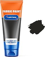 7 Artists Black Fabric Paint 2oz Tube - Permanent Non-Toxic Black Paint for Clothes, Shoes, T-Shirts, Upholstery on Cotton & Synthetics