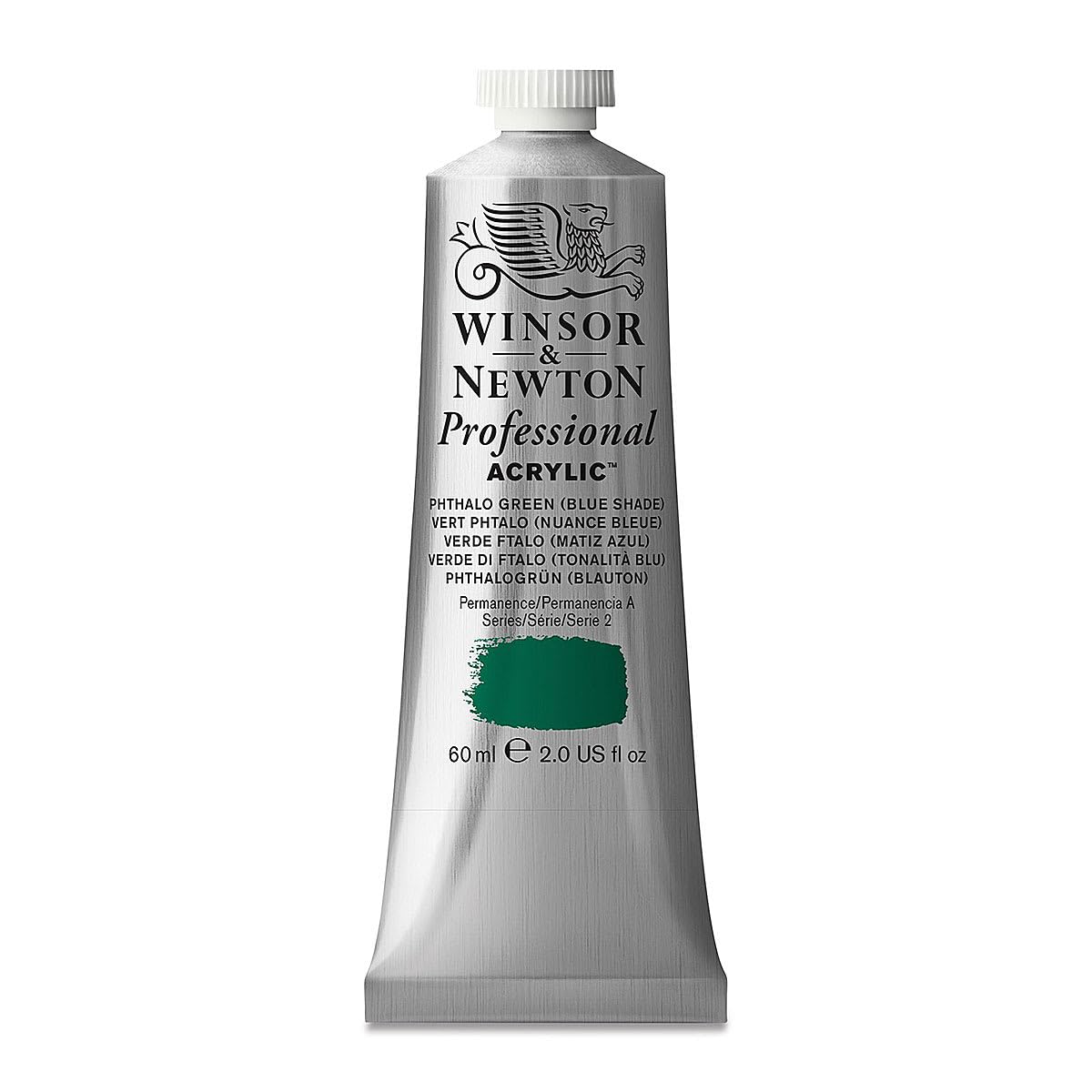 Winsor & Newton 2320522 Professional Acrylfarbe in Künstlerqualität, hohe Farbbrillanz & Deckkraft, Archivqualität, 60ml Tube - Phthalogrün Blauton