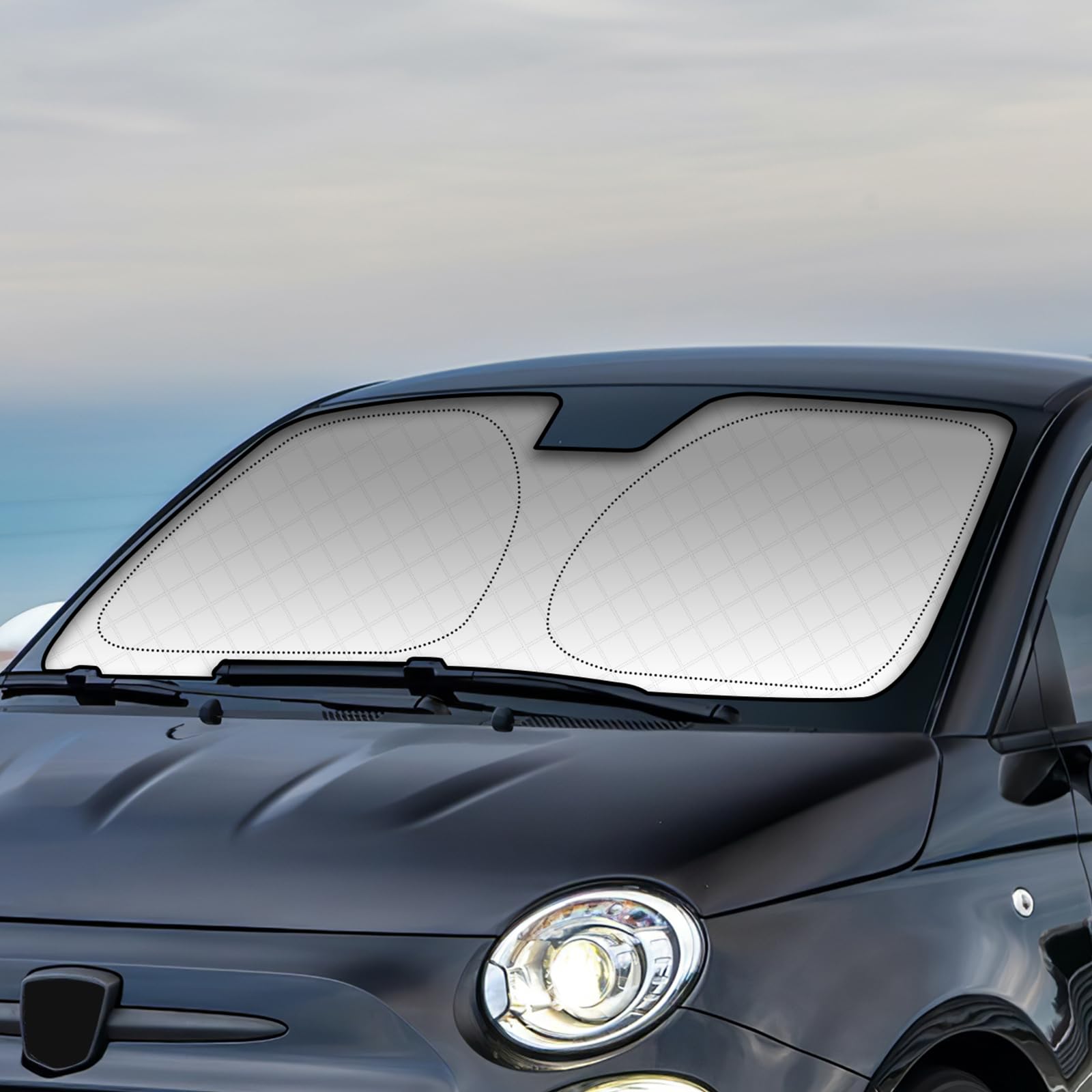 KUNGKIC Per Fiat 500 2008-2023 Abarth 595 2012-2023 parabrezza auto parasole pieghevole blocca i raggi UV parasole (parabrezza anteriore)