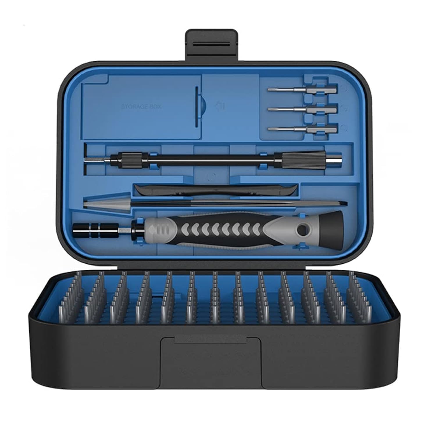 Screwdriver Set, 130 in 1 Electronics Tool Kit with 121 Bits, Magnetic Repair Tool Kit with Tweezer, Flat, Phillips, Pentalobe, Torx Star Screwdriver for Computer, Xbox, iPhone, PC (Blue)