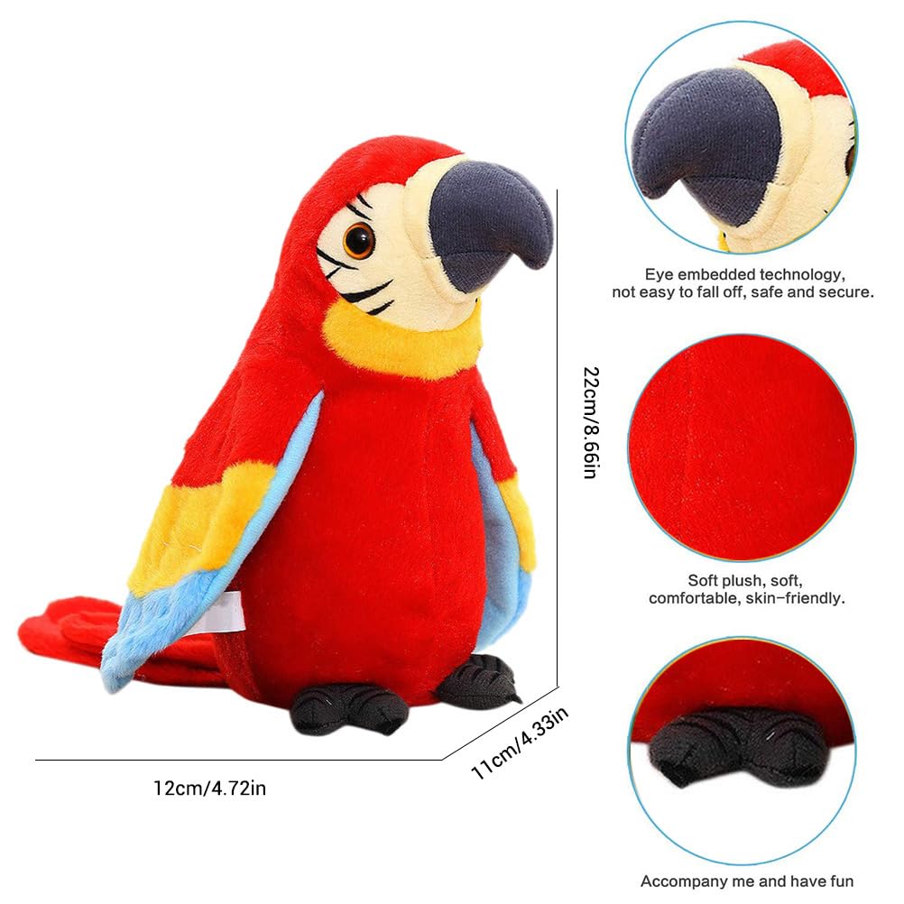 Juguete de peluche eléctrico interactivo que habla con el loro parlante repite lo que dices caminando, juguete de peluche para niños, regalo para fiestas (c)