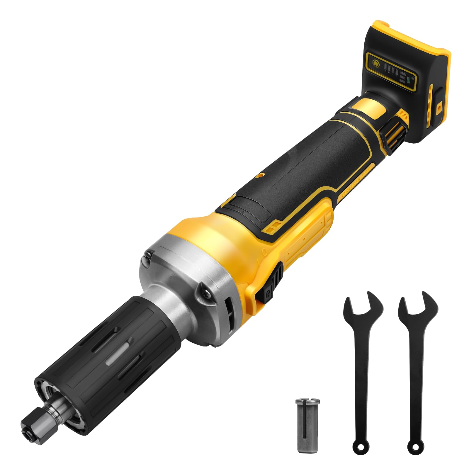 Meuleuse droite sans fil compatible avec batterie Dewalt 20 V, meuleuse droite sans brosse, mandrin de 6 mm et 4 vitesses variables (sans batterie)