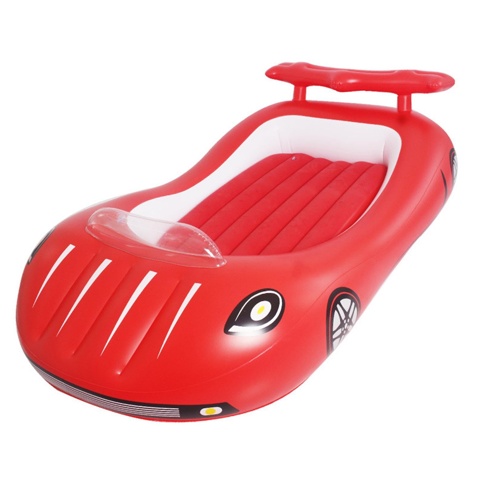 Letto Gonfiabile Bambini Materasso Ad Portatile Morbido PVC Forma Macchina con Ampio Spazio E Sponde Laterali Adatto a Sonno Gioco Casa, Rosso