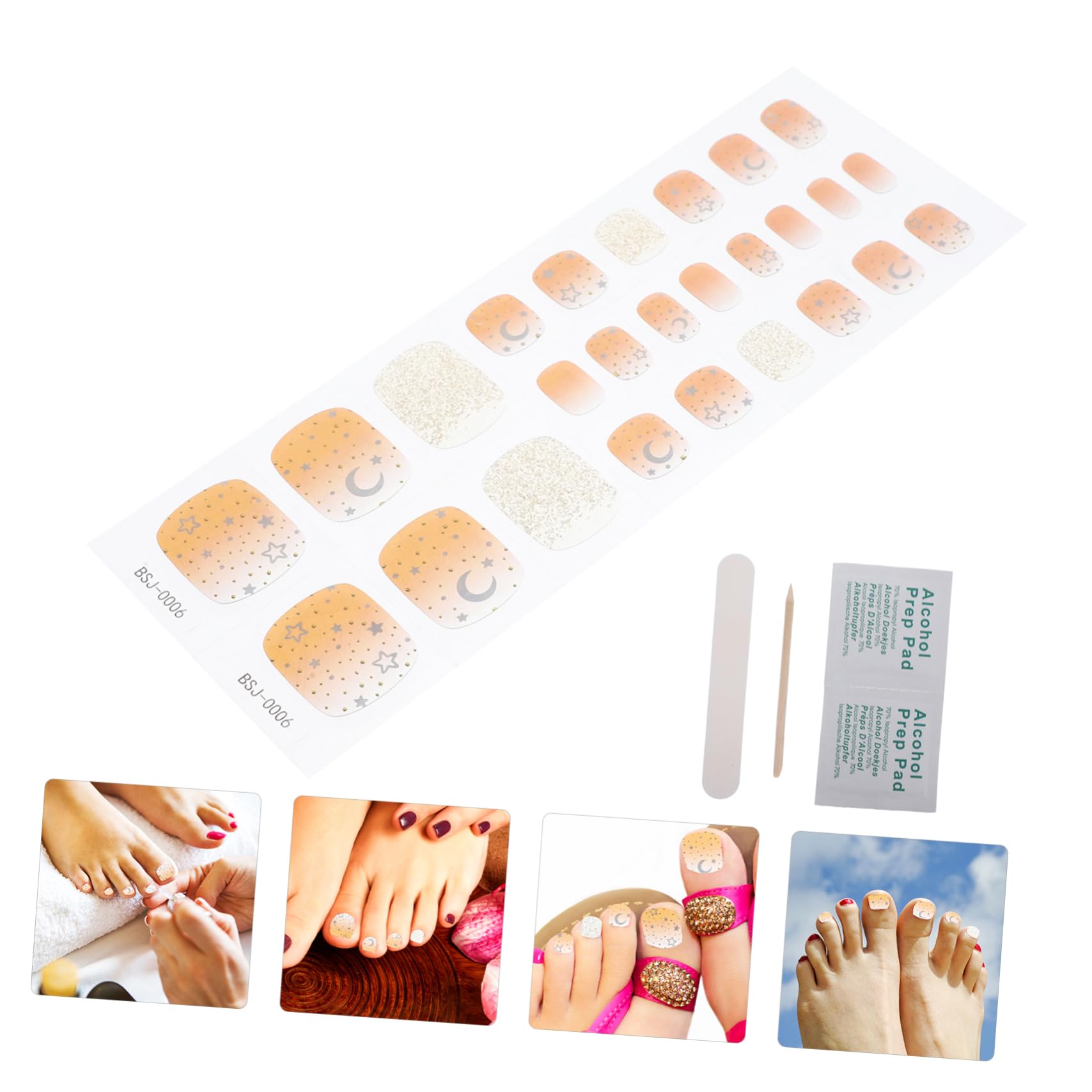 PACKOVE 3sets Sticker Unghie Gel Semi Polimerizzati Per Decorazione Adesivi Per Unghie Design Facile Applicazione e Rimozione Per e Ragazze Include e Bastoncino
