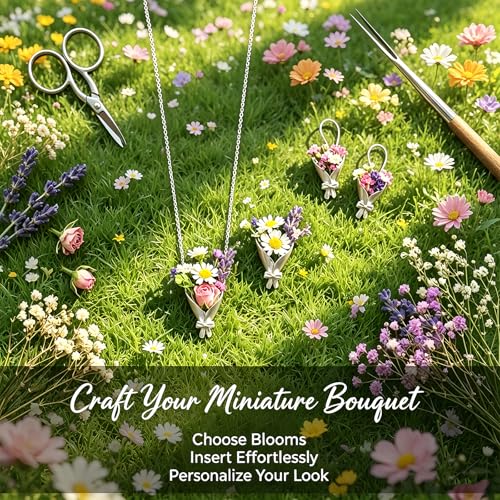 Collar florero DIY, colgante para flores reales o secas miniatura 2