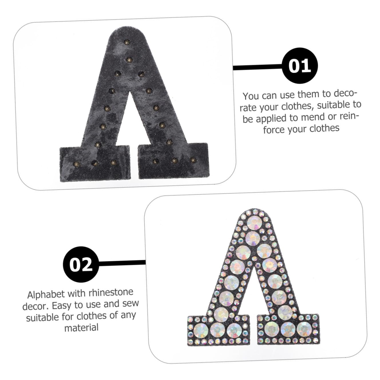 Housoutil 2 Set Toppe Termoadesive Con Strass Per Decorare Abbigliamento Borse E Scarpe Per Riparazioni E Progetti Fai Da Te 26 Pezzi*2