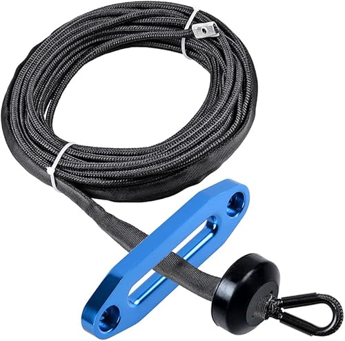 Miniatura 26 de Astra Depot Cuerda de cabrestante sintética de 12 hebras, 50 pies x 1/4 pulgadas, 7000 libras, protección contra el calor, ATV, UTV, KFI SUV, coche