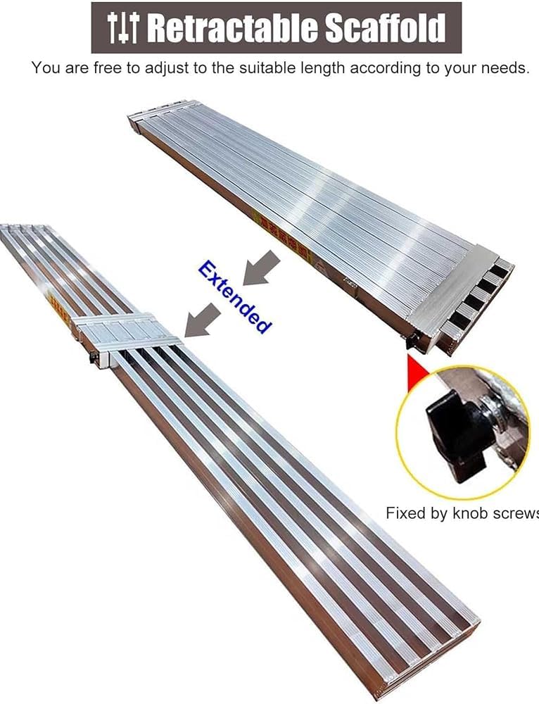 Piattaforma estensibile in alluminio, design telescopico regolabile con superficie antiscivolo per ponteggi sicuri della scala e uso della costruzione