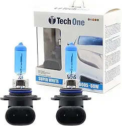 PAR LAMPADAS SUPER BRANCAS 9005 (HB3) 8500K 60W TECH ONE 12V