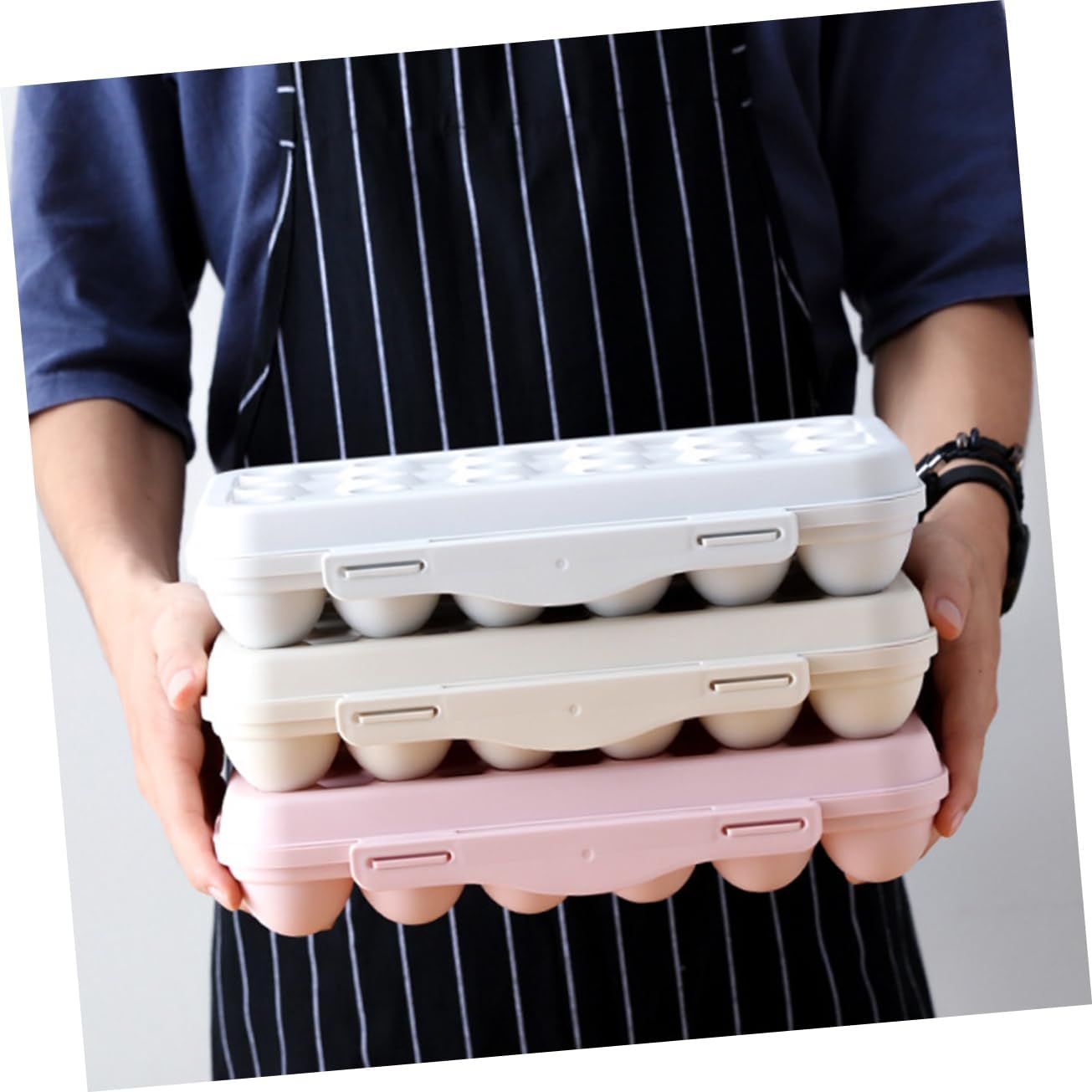 4 Pcs 12 Refrigerator Egg Tray 12 Egg Holder Countertop Egg Storage Dozen Eggs Container Egg Case Egg Holder for Refrigerator Egg Basket Egg Storage Case Crisper Grid