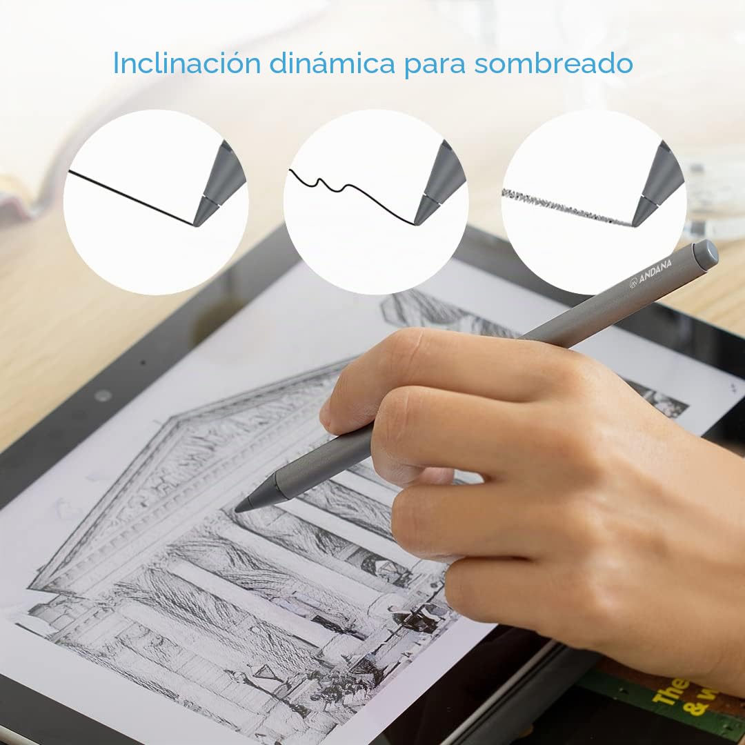 Andana MPP Stylus EC Pen 2.0, sensibilidad a la presión 4096, rechazo de Palma, Recarga USB-C, Lápiz óptico Surfacecompatible con Microsoft Surface y Algunos ASUS, Acer, DELL, HP, Vaio