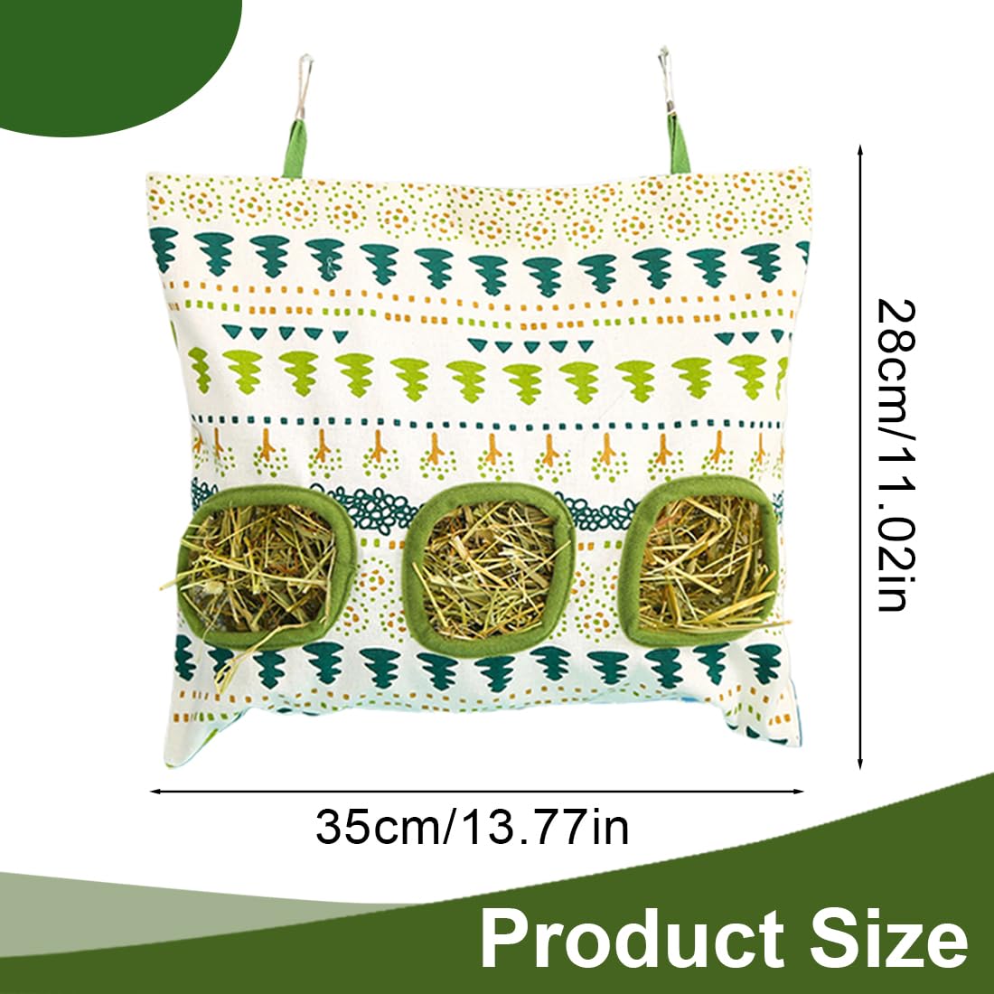 Sac à Foin Suspendu Râtelier Foin Lapin Filet à Foin 3 Trous pour Cochon d'Inde Chinchilla Hamster Petits Animaux