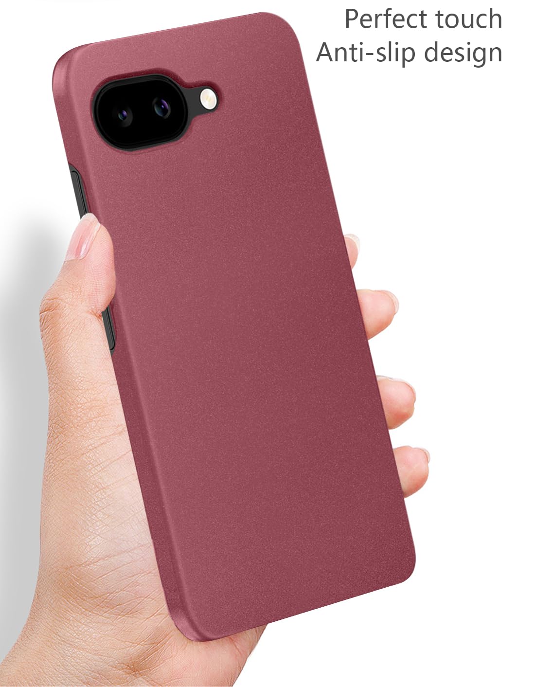 Bastmei Google Pixel 10a 5G Case, Ultralekki, antypoślizgowy, odporny na zarysowania, ochraniacz na aparat, matowy twardy PC pokrowiec do Google Pixel 10a (czerwone wino)