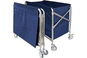 Collapsible Laundry Cart with Wheels - Portable, Durable, Heavy Duty, Space Saving Laundry Hamper