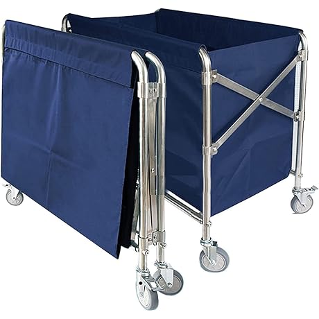 Collapsible Laundry Cart with Wheels - Portable, Durable, Heavy Duty, Space Saving Laundry Hamper
