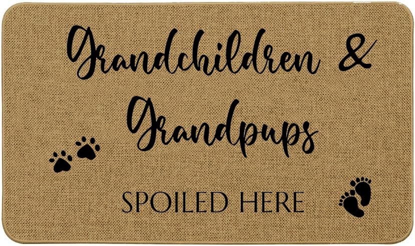 Funny Doormats,Grandma Grandpa Doormat Gift,Nana Gifts from Grandkids Granddaughter,Birthday Grandparents Gifts from Grandkids-Grandkids 16*24inch