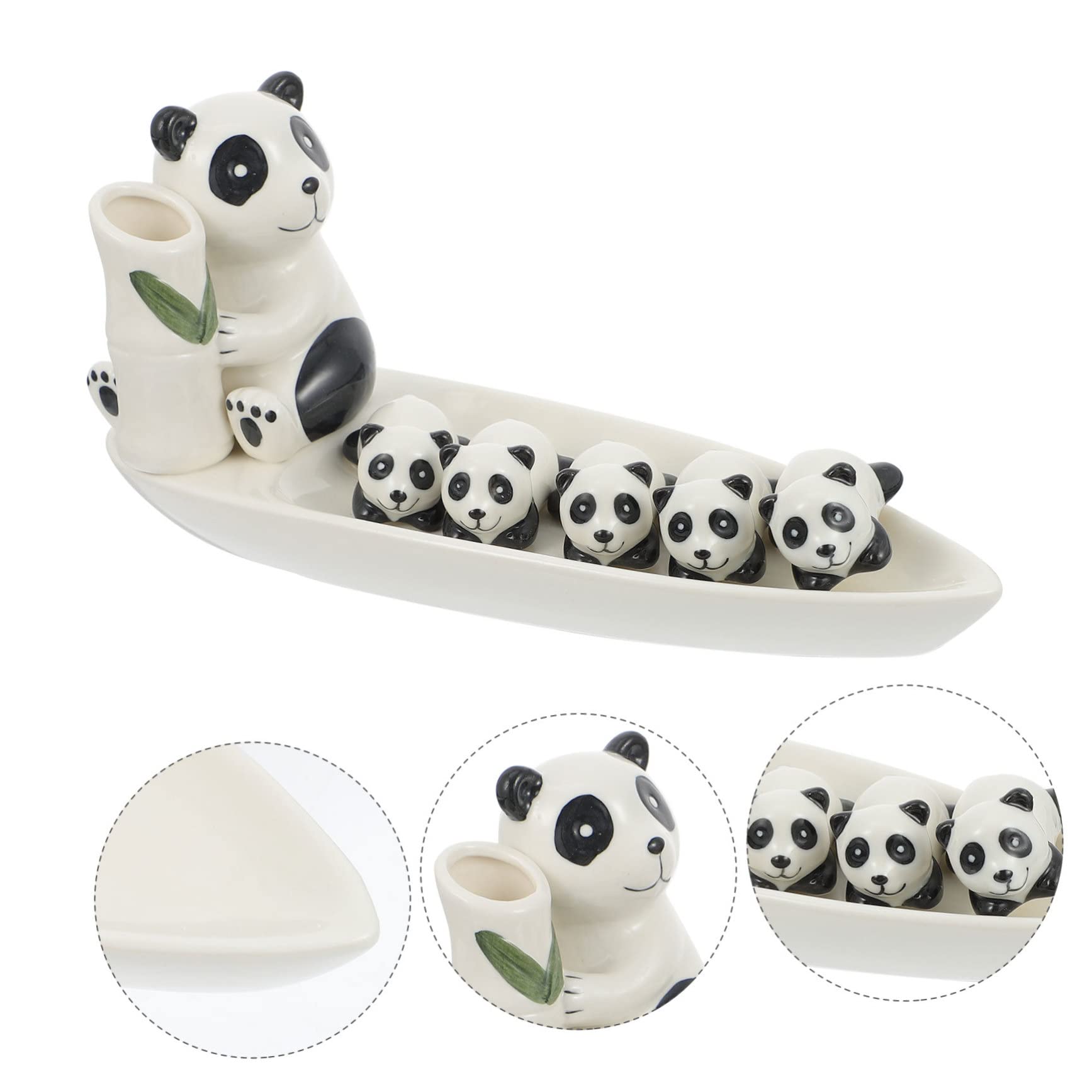 MAGICLULU Repose-Baguettes Panda en Céramique, 1 Set Blanc pour Baguettes