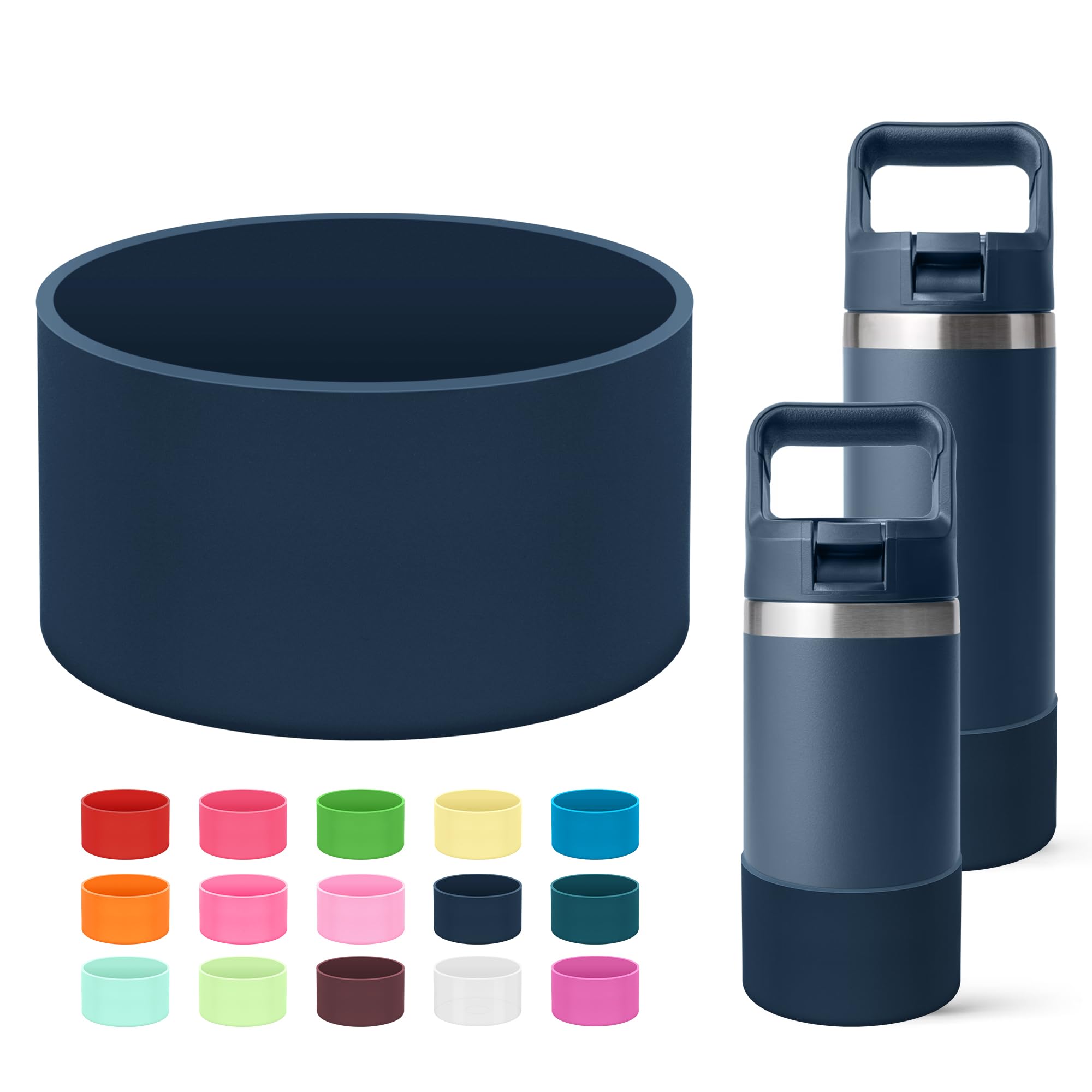 Mokoart Silicone Boot Compatible with YETI Kids Water Bottle 12 oz and Rambler 18 oz Bottle, Anti-Slip Sleeve Bottom Protector Accessories for YETI