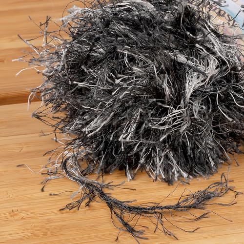 JubileeYarn Feather Whimsy Eyelash Yarn - 50g/Skein Fine Polyester Fur - Starry Night - 6 Skeins