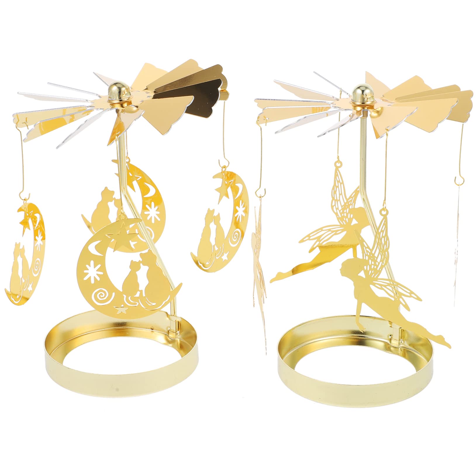 BESPORTBLE 6pezzi Portacandele Rotanti Metallo Candela Per Decorazioni Natalizie e Feste Design e Leggero e Ufficio