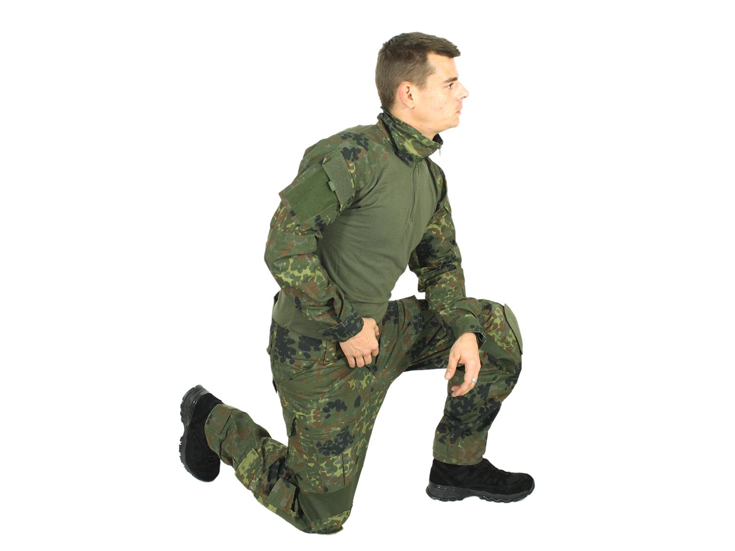 Invader Gear Combat Shirt, mit Oberarmtaschen, hoher Tragecomfort - Flecktarn, Größe:M