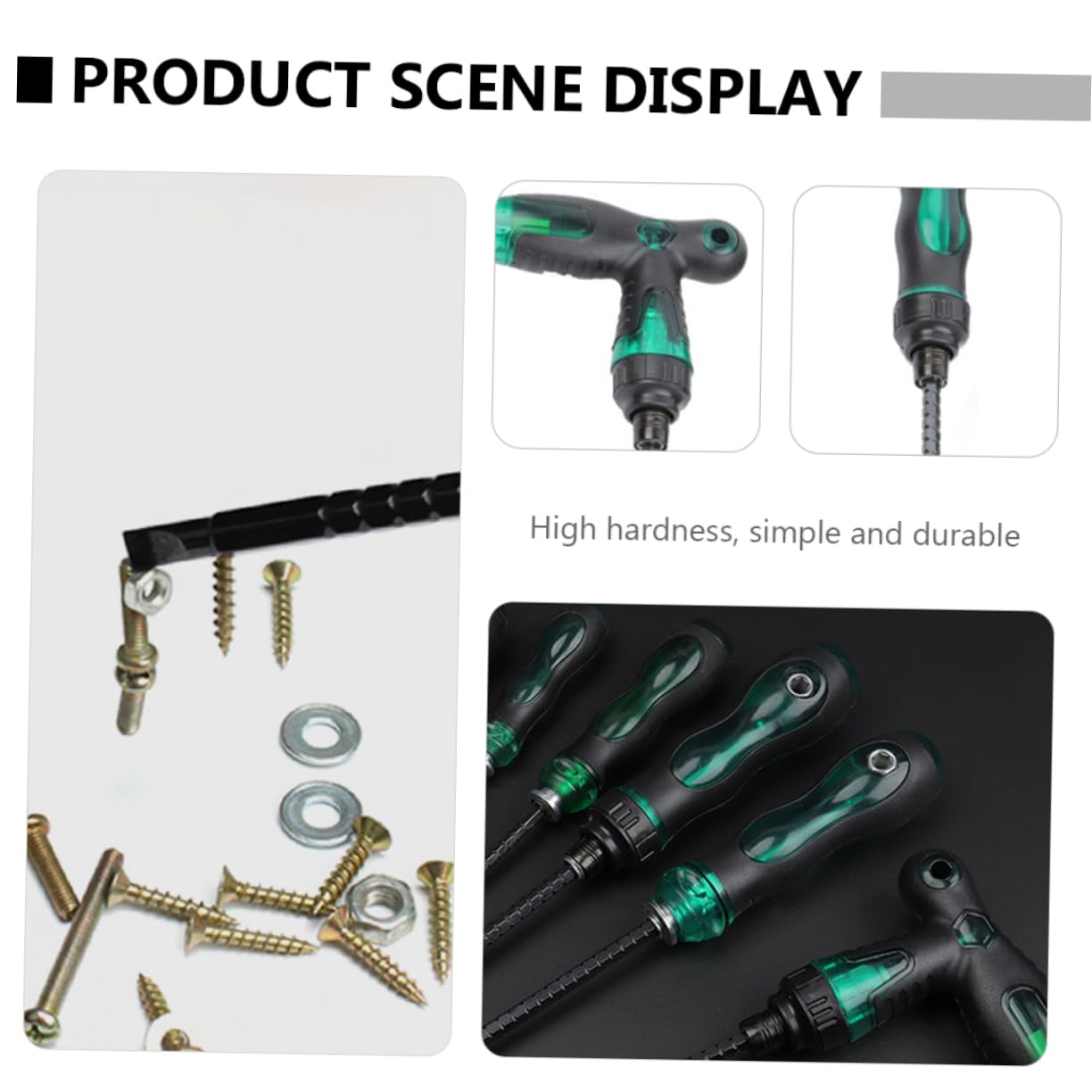 Operitacx 2 Set Cacciavite 2 in 1 Telescopico Cricchetto Testa Piatta Chiave Precisione Cacciaviti Antiscivolo Cacciavite Esagonale Manico in Pp Black 4 Pezzi*2