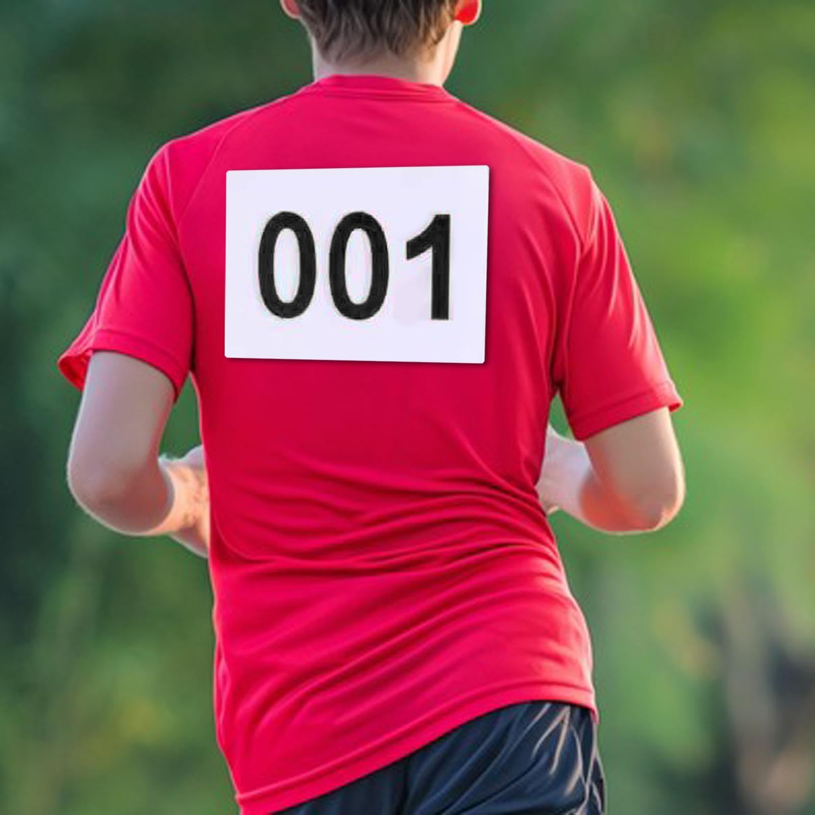 Baoblaze 100 Pezzi Pettorali Numeri Corsa Pettorine Atleti Numeri Sportivi in Pongee Riutilizzabile con Spille Incluse Adatto per Maratone Ciclismo E