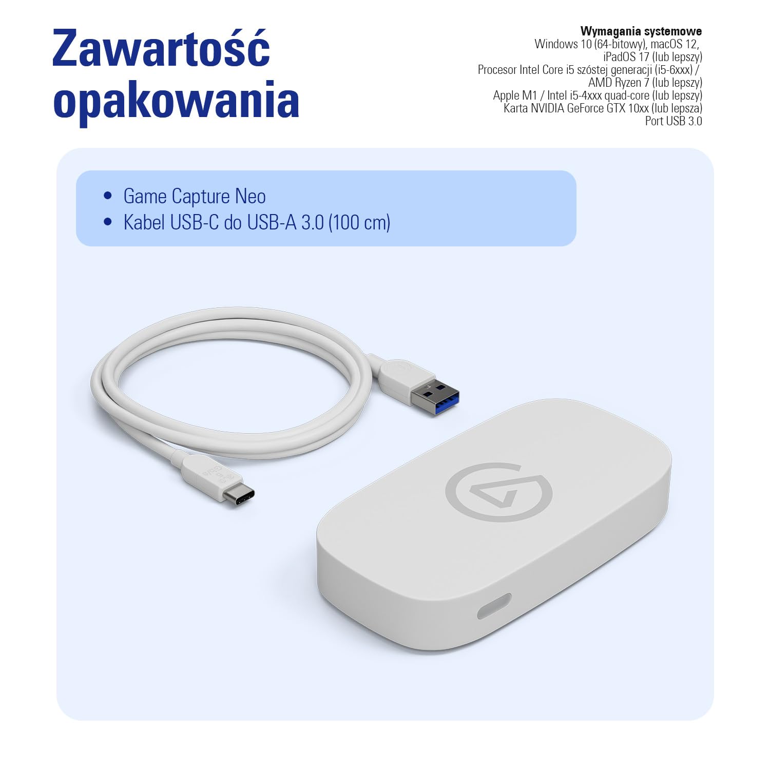 Elgato Game Capture Neo – przenośna karta przechwytująca USB 4K60 HDR Passthrough, nagrywanie wideo 1080p60 - do PS5|Xbox|Nintendo Switch 2 - OBS, Quicktime i nie tylko - Plug & Play|działa na