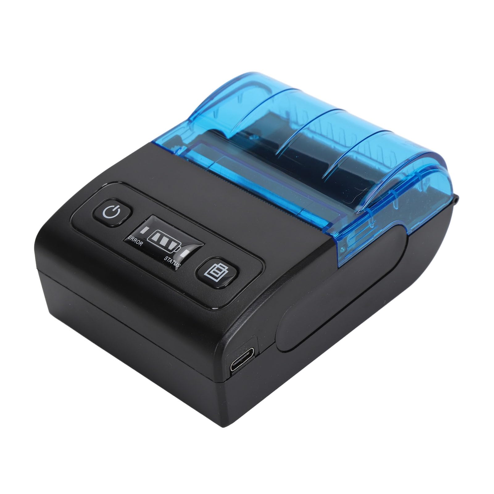 Pilipane Impresora de recibo térmico portátil Mini Bluetooth 58 mm Soporte multilingüe Impresora térmica móvil para restaurantes Tiendas minoristas ABS 1500mAh Batería