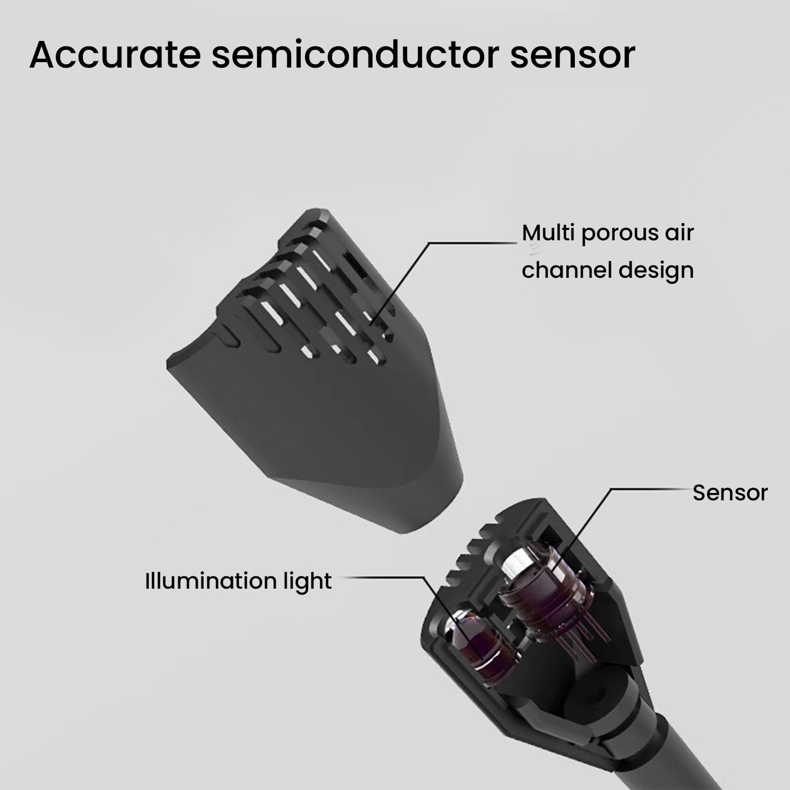 Detector de Fugas HVAC Probador de Fugas de Refrigerante Halógeno Ultrasensible para Reparación y Mantenimiento de CA Alimentado por Batería con Sonda Flexible