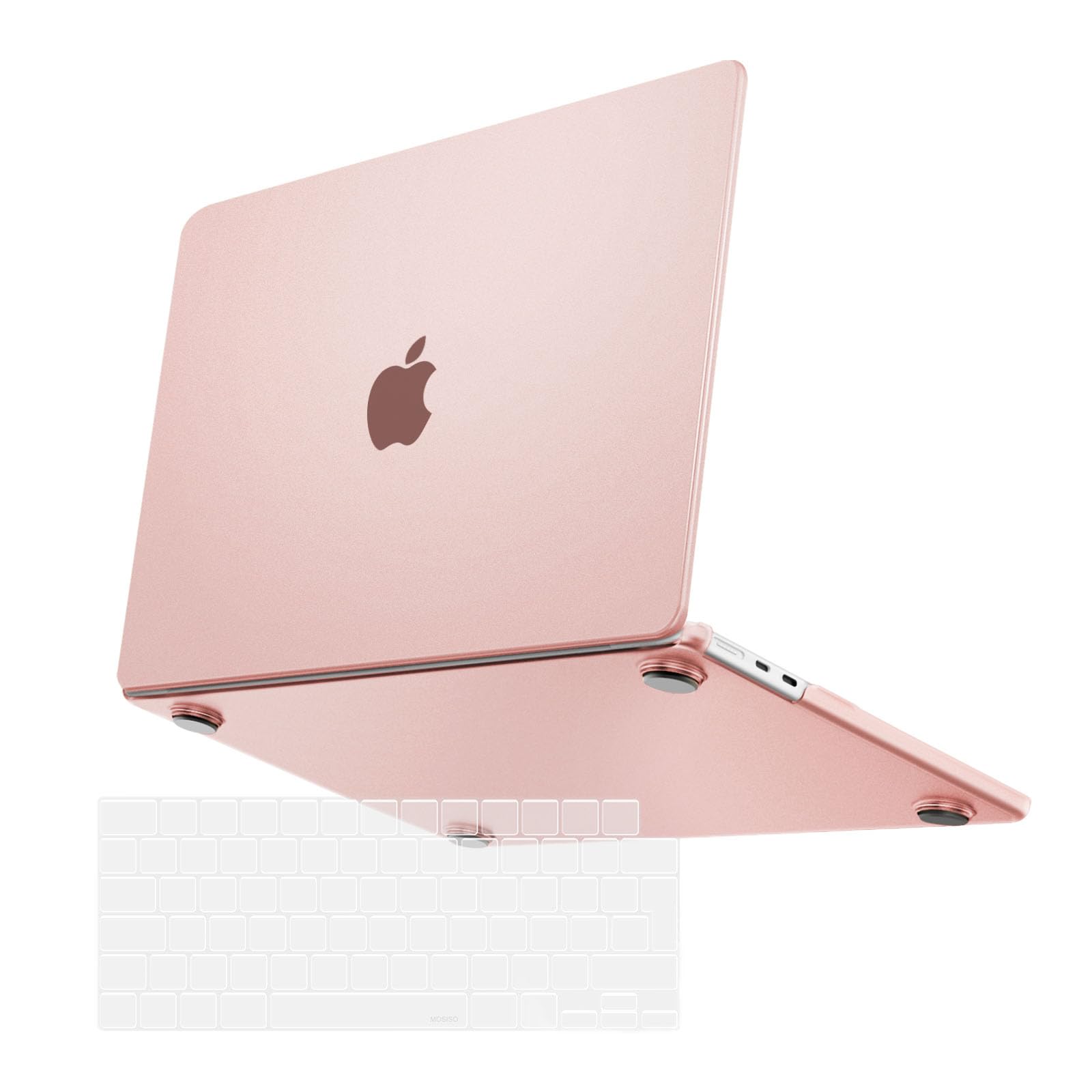 MOSISO Compatible with MacBook Air 13 inch Case 2025 2024 2023 2022 M4 M3 M2 A3240 A3113 A2681,Hard Shell Case for MacBook Air 13.6 Ultra-Thin Slim Natural Original Color&KeyboardSkin, Pastel Orange