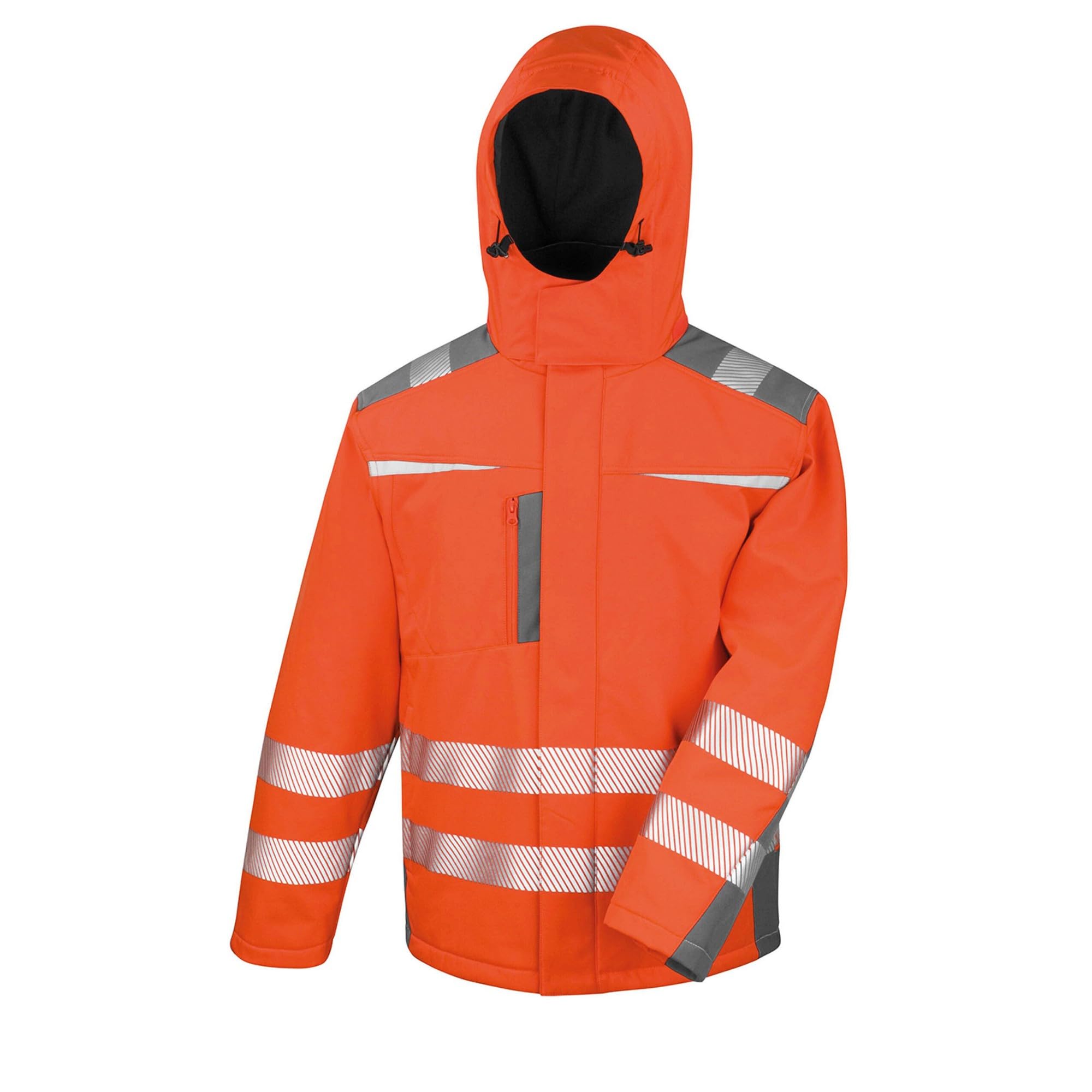 Result Men's Workguard Safety S/Shell Blouson Plain Turtleneck Long Sleeve Coat, Orange (Orange), X-Large (Manufacturer Size:XL)