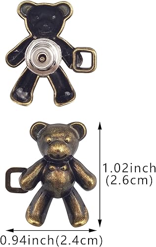 Miniatura 8 de 8 pares de bonitos botones de oso para ropa, pantalones, sin costura, cintura desmontable, ajuste corporal, hebillas de apriete, accesorios de ropa
