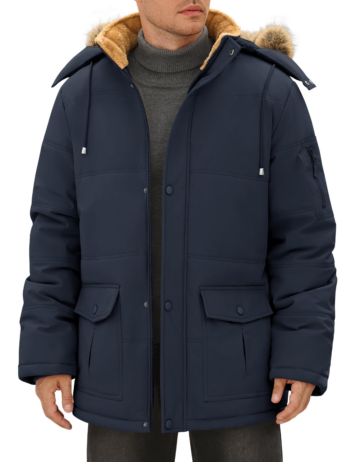 TOMEEK Chaqueta Hombre Invierno Abrigo Cálido Parka con Capucha y Bolsillos Chaqueta Acolchada Térmica Abrigos Cazadora Forro Polar Grueso Casual Chaquetas para Hombre | Acolchada Térmica con Bolsillos, Abrigos, Cazadora con Forro Polar Grueso, Chaquetas