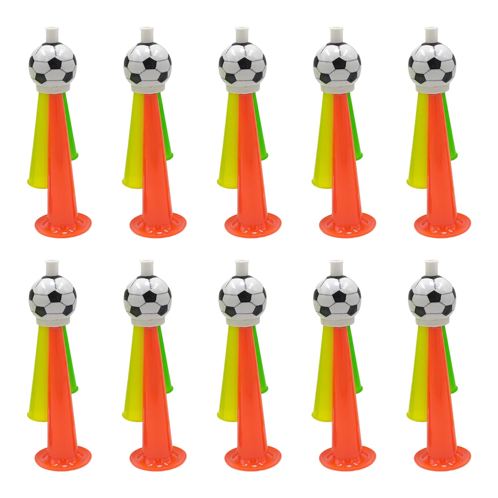 LUCKGONI Pack Of 10 Colorful Football Horns Random Color Loud Cheering Fan Noise Maker For Sports Event Parties