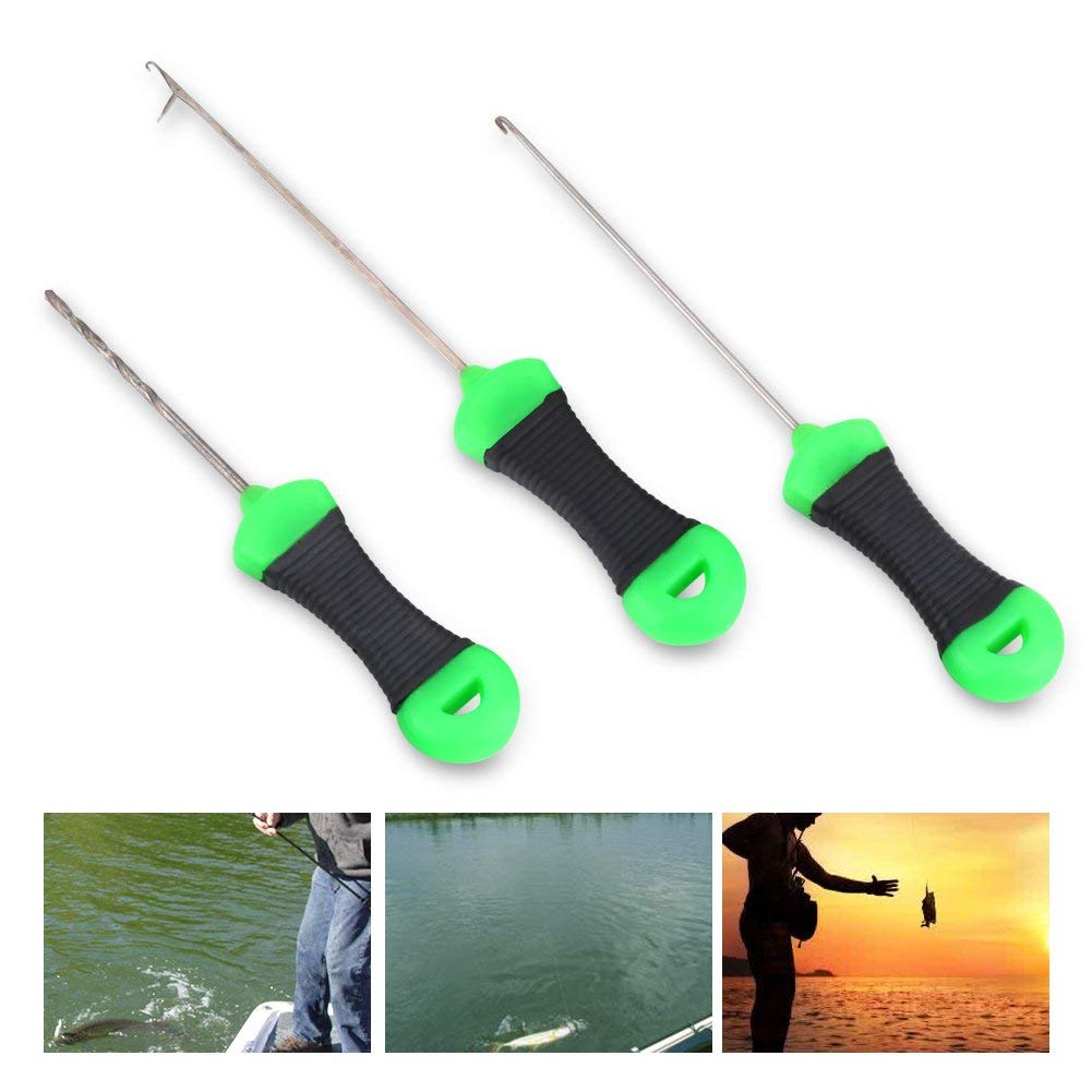Alomejor - Juego de 3 Brocas para Pesca de Carpas, Accesorios de Pesca Resistentes para Línea de Pesca, Herramientas Eficientes para Montaje de Anzuelos y Enganches Seguros, Ideal para Pescadores